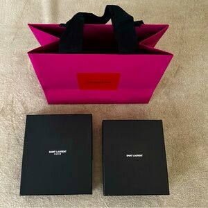 Two (2) YSL Empty Gift Box & Shopper Bag